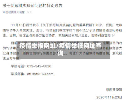 疫情举报网址/疫情举报网址查询