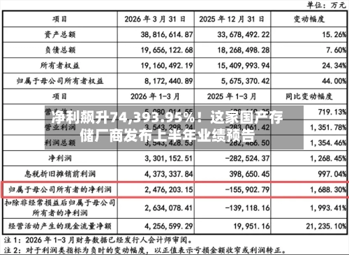 净利飙升74,393.95%!这家国产存储厂商发布上半年业绩预告