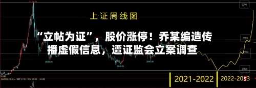 “立帖为证”,股价涨停!乔某编造传播虚假信息,遭证监会立案调查